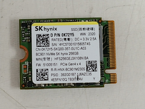 Lot of 2 SK Hynix BC901 HFS256GEJ3X108N 256 GB NVMe 30mm Solid State Drive