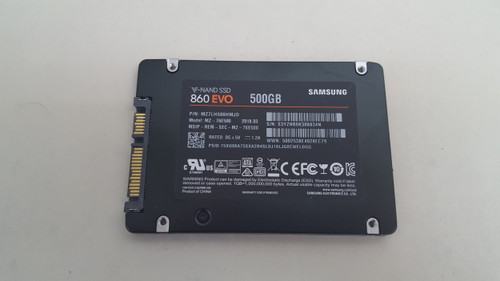 Lot of 2 Samsung 860 EVO MZ-76E500 500 GB SATA III 2.5 in Solid State Drive