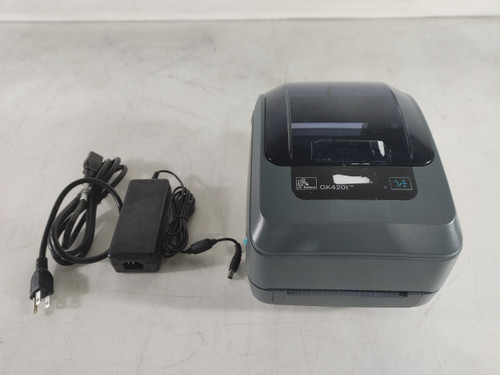 Zebra GK420T Direct / Thermal Transfer Label USB Printer w/ PSU
