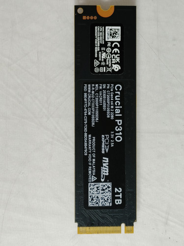 Crucial P310 CT2000P310SSD8 2 TB PCIe Gen4 80mm Solid State Drive