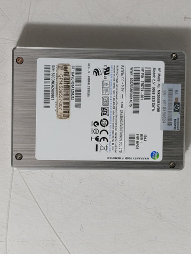 Lot of 2 Samsung HP MK0060EAVDR 60 GB SATA II 2.5 in Solid State Drive