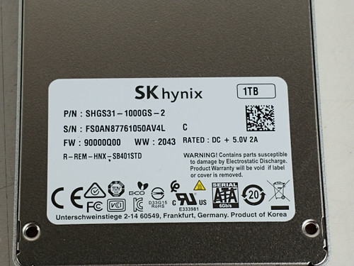 SK Hynix Gold S31 SHGS31-1000GS 1 TB SATA III 2.5 in Solid State Drive
