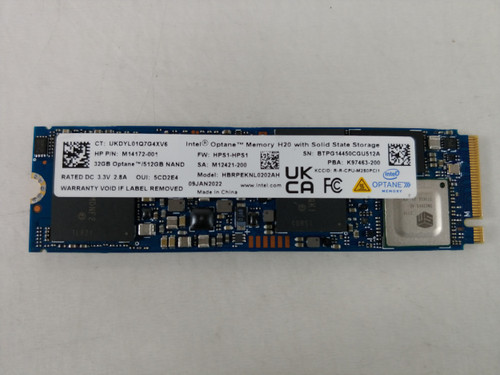 Lot of 2 Intel H20 HBRPEKNL0202AH 32GB Optane/512GB NAND NVMe 80mm SSD