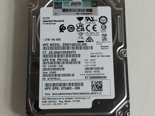 Seagate HP ST1200MM0099 1.2 TB SAS 3 2.5 in Enterprise Drive