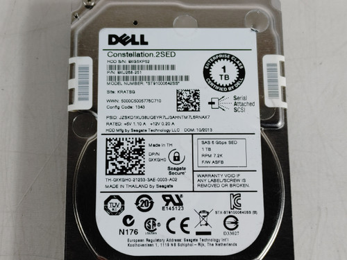 Lot of 2 Seagate Dell ST91000642SS 1 TB SAS 2 2.5 in Enterprise Drive