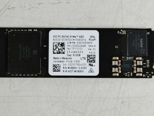 Western Digital SN740 SDDQNQD-512G 512 GB NVMe 80mm Solid State Drive