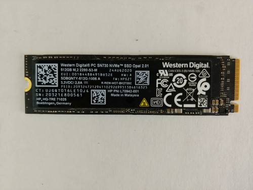 Lot of 2 Western Digital SDBQNTY-512G-1006 512 GB NVMe 80mm Solid State Drive