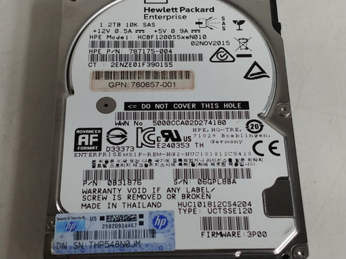 Lot of 2 HGST HP HUC101812CS4204 1.2 TB SAS 3 2.5 in Enterprise Drive