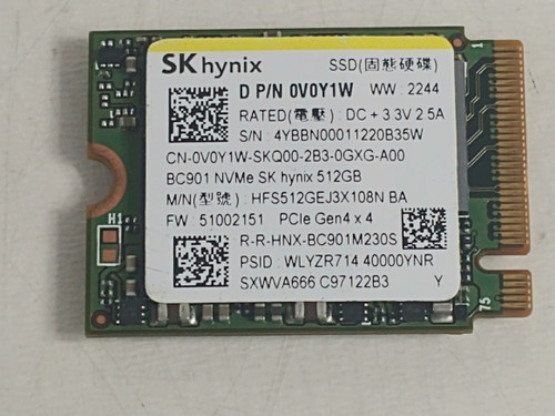 SK Hynix BC901 HFS512GEJ3X108N 512 GB NVMe 30mm Solid State Drive
