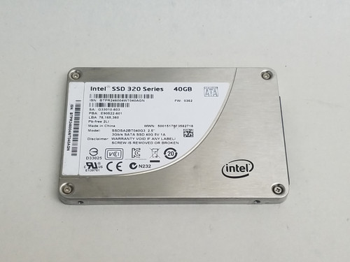 Intel SSD 320 SSDSA2BT040G3 40 GB SATA II 2.5" Solid State Drive