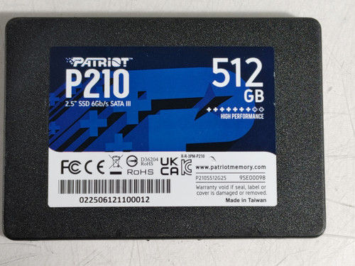 Patriot P210 P210S512G25 512 GB SATA III 2.5 in Solid State Drive