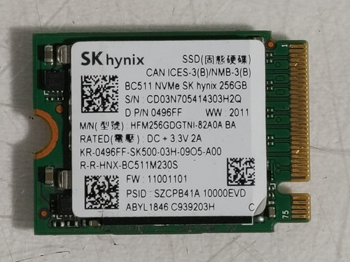 SK Hynix  BC511 HFM256GDGTNI-82A0A 256 GB M.2 30mm Solid State Drive