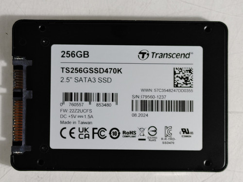 Transcend SSD470 256 GB 2.5 in Solid State Drive TS256GSSD470K