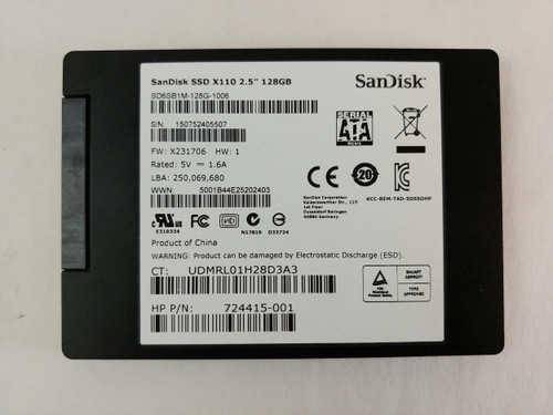 SanDisk X110 SD6SB1M-128G 128 GB SATA III 2.5 in Solid State Drive