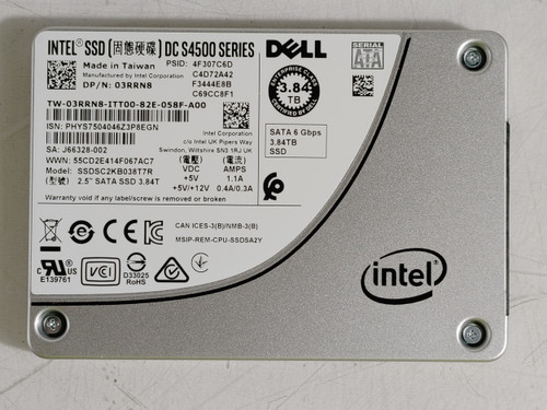 Intel Dell S4500 SSDSC2KB038T7R 3.84 TB SATA III 2.5 in Solid State Drive