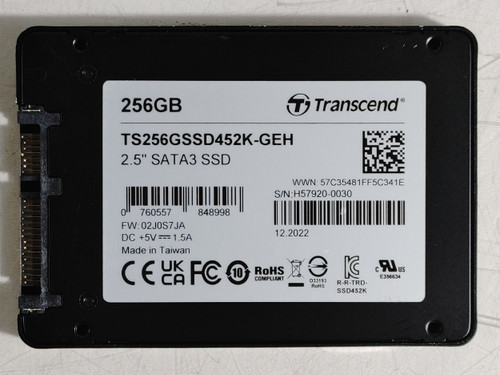 Transcend SSD452 SATA III 256 GB 2.5 in Solid State Drive TS256GSSD452K