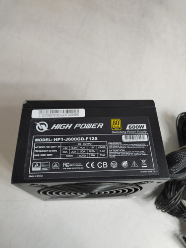 High Power HP1-J600GD-F12S 600 W 24 Pin ATX Desktop Power Supply
