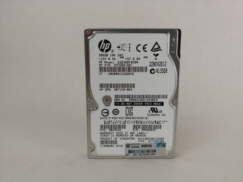 Lot of 2 Hitachi HP HUC106030CSS600 300 GB 2.5 in SAS 2 Enterprise Hard Drive