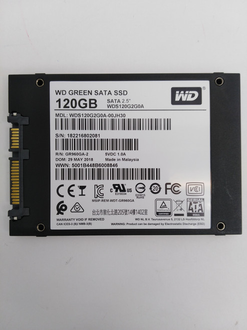 Lot of 2 Western Digital  Green WDS120G2G0A 120 GB SATA III 2.5 in SSD