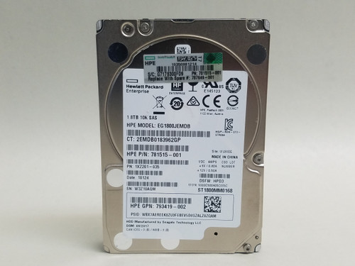 Seagate HP ST1800MM0168 1.8 TB 2.5 in 10K SAS 3 Enterprise Hard Drive