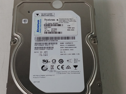 Lot of 2 Seagate Lenovo ST1000NM0023 1 TB SAS 2 3.5 in Enterprise Drive