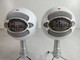 Lot of 2 White Snowball Ice Blue USB Mic for Recording & Streaming w/ Stand