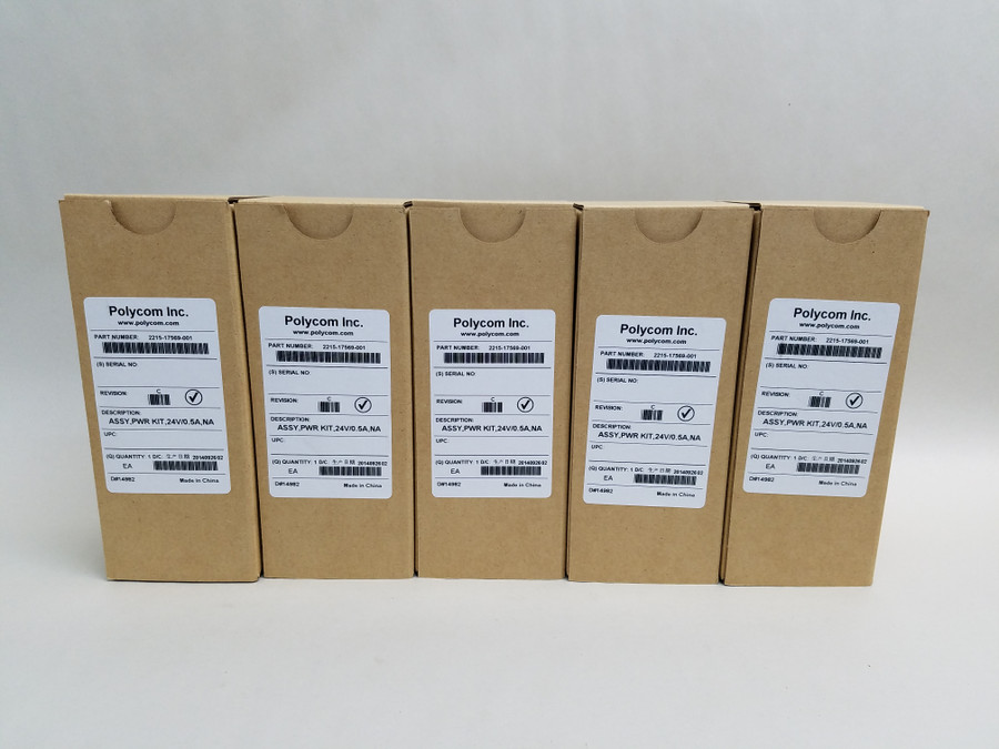 New Polycom 2200-17569-001 24V Universal Power Supply - 5PK NA