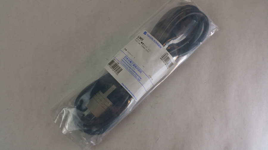New Nihon Kohden L943 Green Dot Medical Power cord