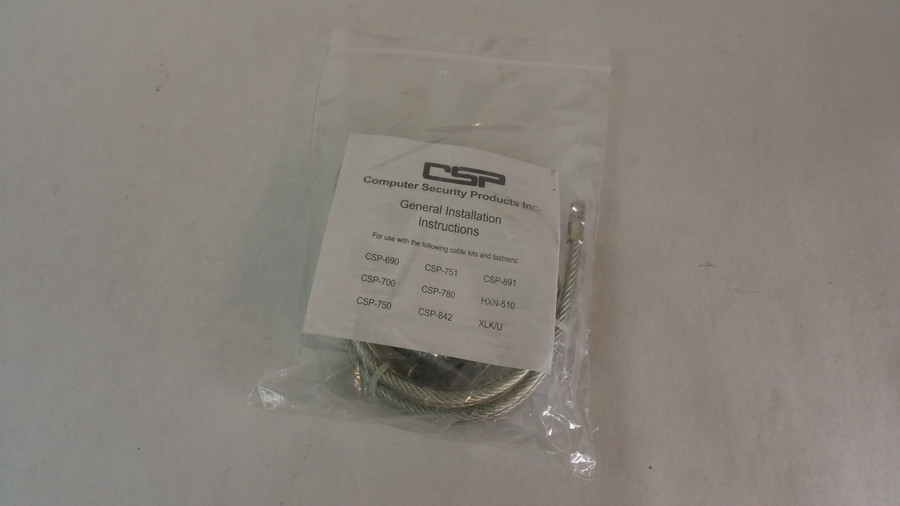 New CSP XLK/U Computer Security Products Economy Cable Computer Lock Kit