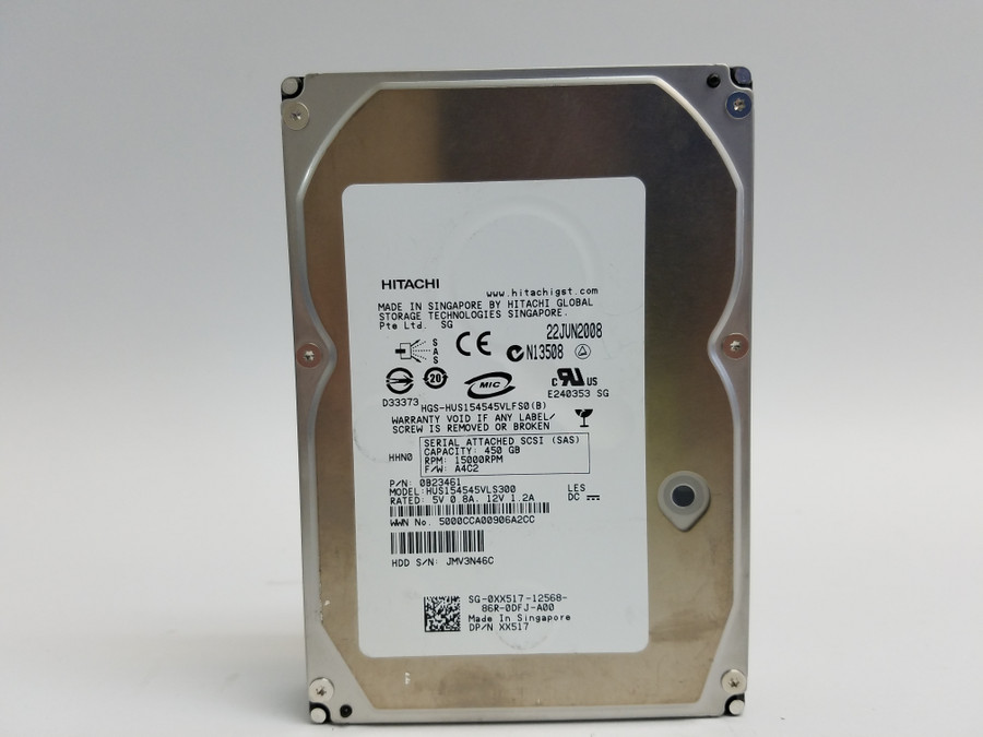 Lot of 2 Hitachi HUS154545VLS300 450 GB 3.5" SAS Enterprise Hard Drive