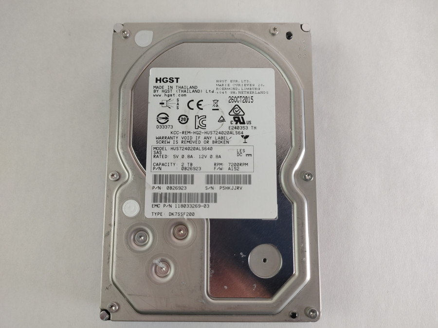 HGST EMC CLAR2000 HUS724020ALS640 2 TB SAS 2 3.5 in Enterprise Drive