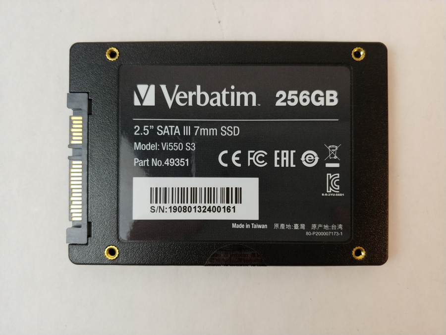 Lot of 2 Verbatim Vi550 S3 49351 256 GB SATA III 2.5 in Solid State Drive