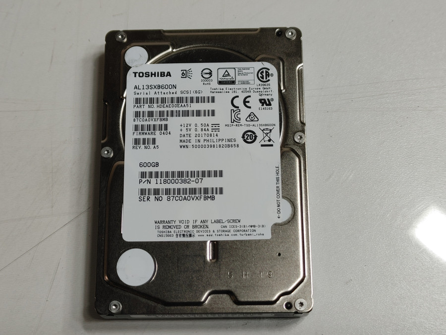 Lot of 10 Toshiba EMC AL13SXB600N 600 GB SAS 2 2.5 in Enterprise Hard Drive