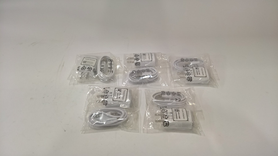 Lot of 2 New 5PK (10) Micro USB Charging Cable & Power Adapter for Smartphone