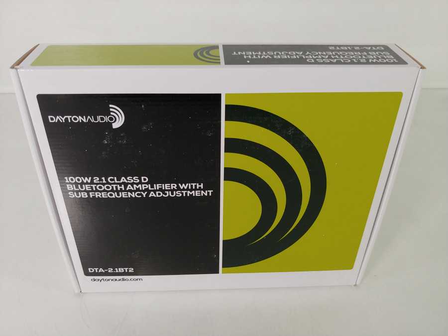 New DAYTON AUDIO DTA-2.1BT2 100W 2.1 Class D Bluetooth Amplifier with Sub
