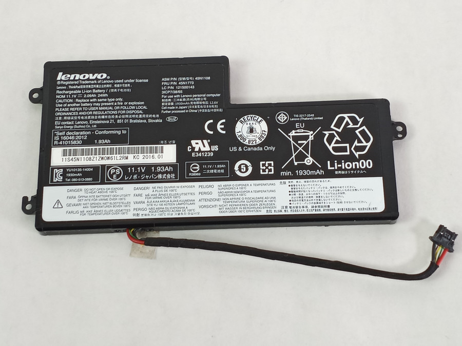 Lot of 2 Lenovo 45N1773 3 Cell 2090mAh Laptop Battery for ThinkPad X260 / X270