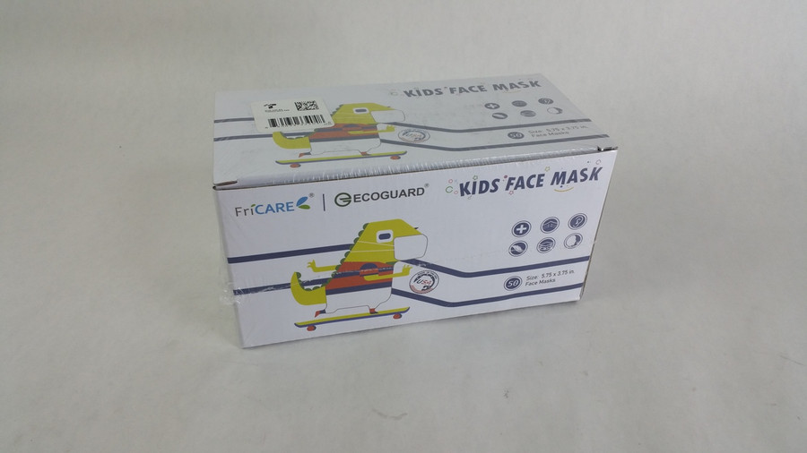 New FriCare EcoGuard 50 Count Black Kids Face Mask 5.75 X 3.75 in.