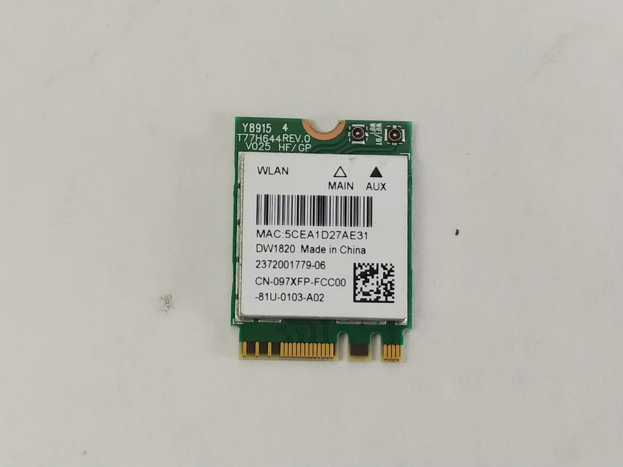 Dell Wireless 1820 97XFP 802.11ac M.2 Wireless Card + Bluetooth