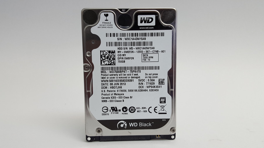 Western Digital WD Black WD7500BPKT 750 GB 2.5" SATA II Laptop Hard Drive