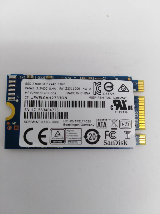 Lot of 2 SanDisk Z400S SD8SMAT-032G-1006 32 GB M.2 2242 42mm Solid State Drive
