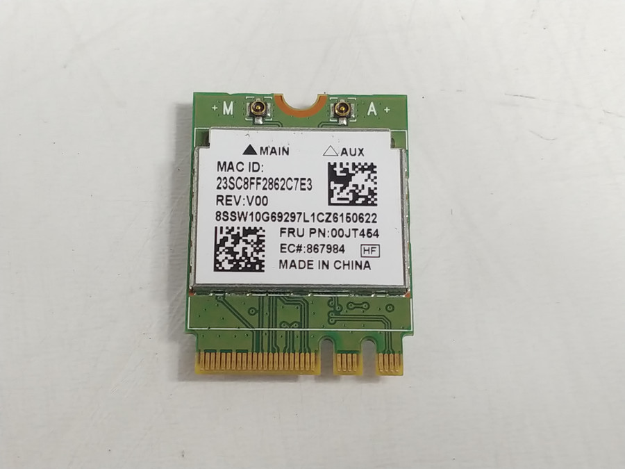 Lenovo 00JT454 RTL8821AE 802.11ac M.2 Wireless Card + Bluetooth 4.0