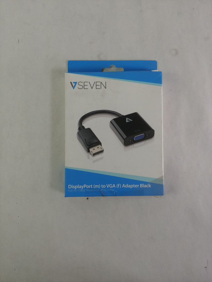 Lot of 2 New SEVEN CBLDPVGA  DisplayPort to VGA Adapter Black