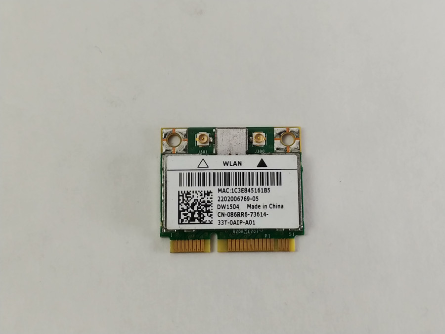 Lot of 10 Dell Wireless 1504 86RR6 802.11n Half-Height Mini PCIe Wireless Card