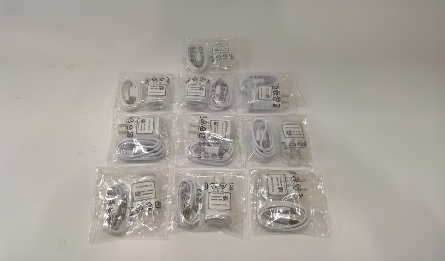 Lot of 2 New 10PK (20) Micro USB Charging Cable & Power Adapter for Smartphone
