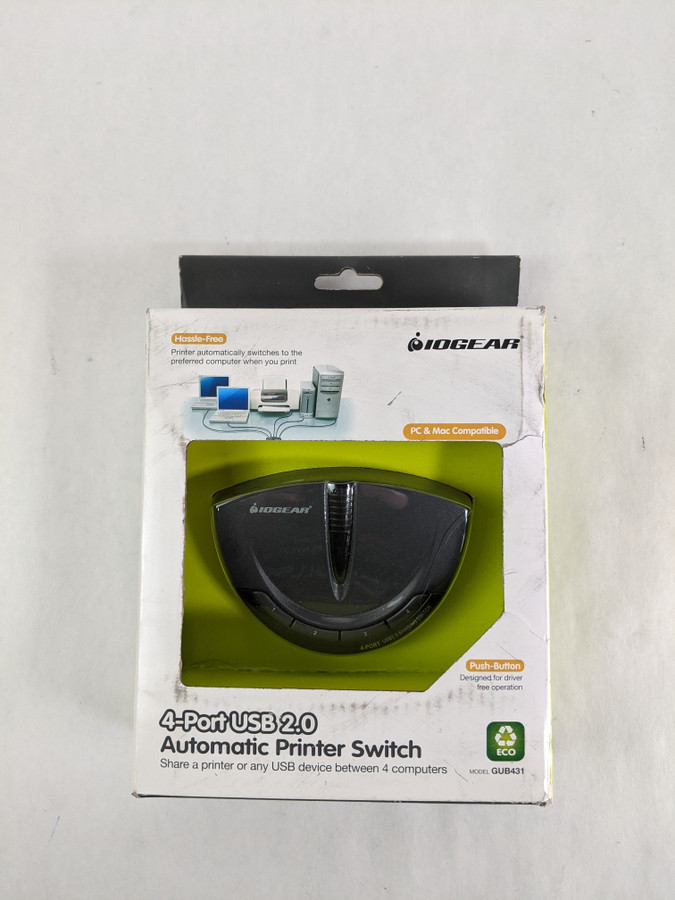 New IOGear GUB431 4-Port USB 2.0 Automatic Printer Switch