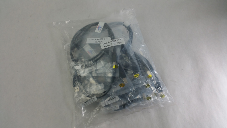 Lot of 2 New Unbranded TID 60000467 USB Cable 3FT A Male to Type B Lot of 10