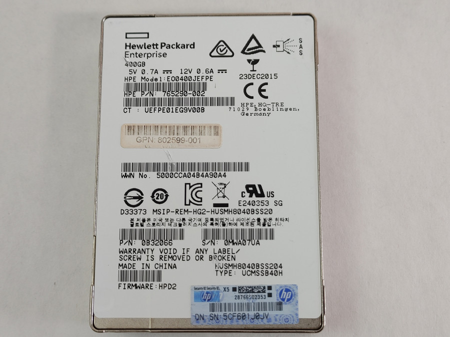 HGST HP Ultrastar HUSMH8040BSS204 400GB SAS 3 2.5 in Solid State Drive