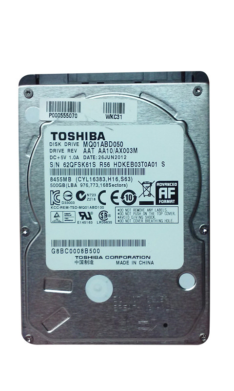 Toshiba MQ01ABD MQ01ABD050 500 GB 2.5" 5.4K SATA II Laptop Hard Drive