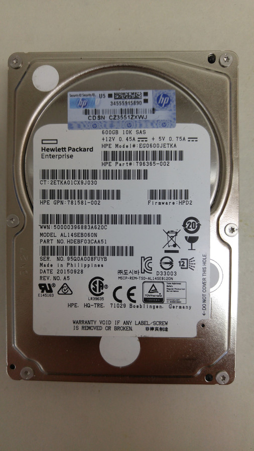 Toshiba HP AL14SEB060N Enterprise Performance HDD 600GB 2.5" SAS 3 Enterprise