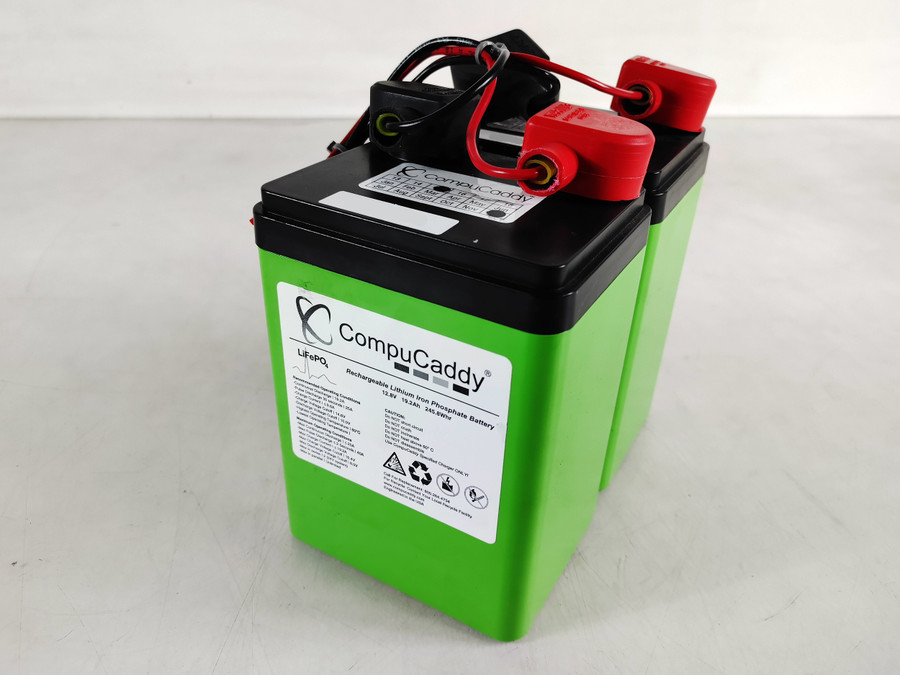 LiFePO4 12v Battery Set 12.8V 19.2Ah 245.8Whr for CompuCaddy Carts